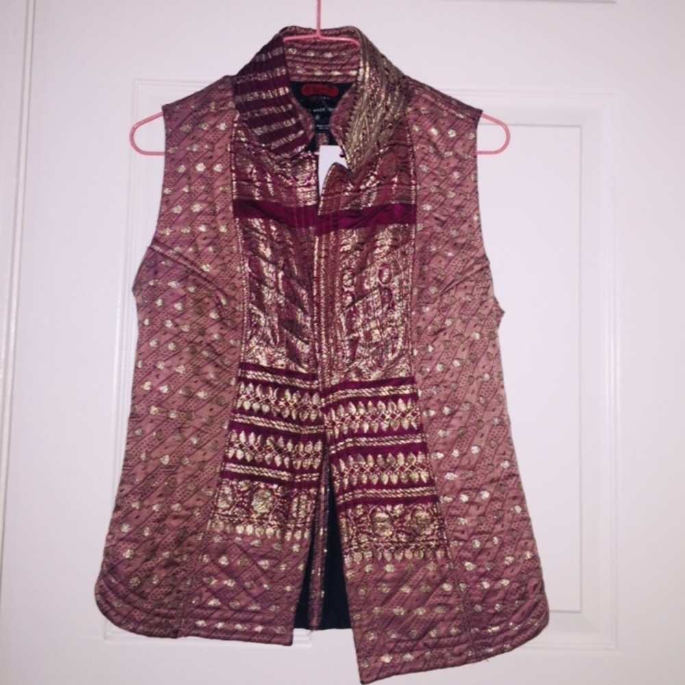 100% Silk Sari Vest by Layla~Hand Made On Earth